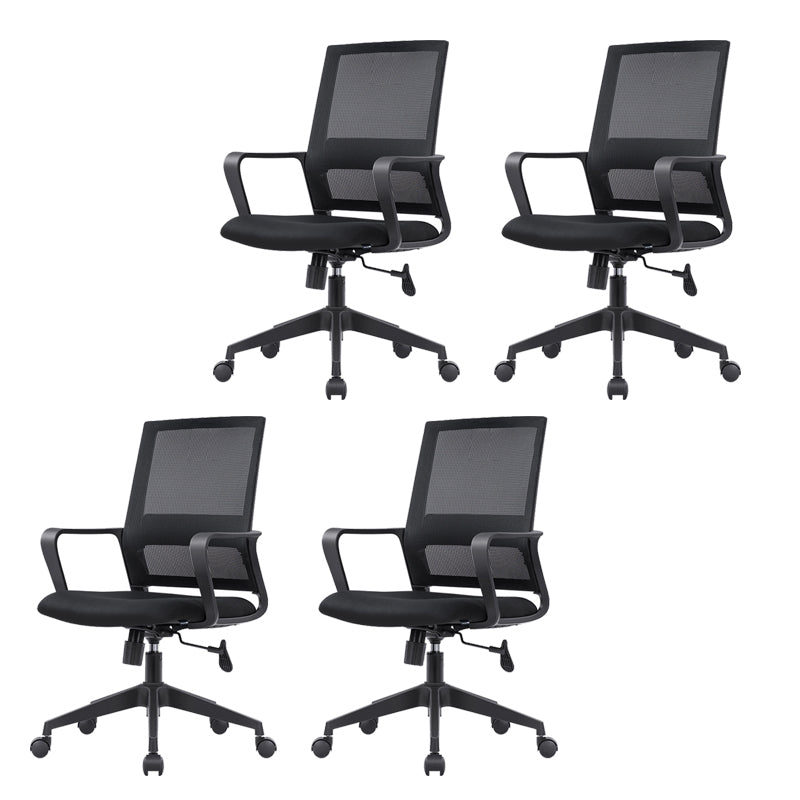 Modern Desk Chair Mid-Back Home Office Chair in Black No Distressing