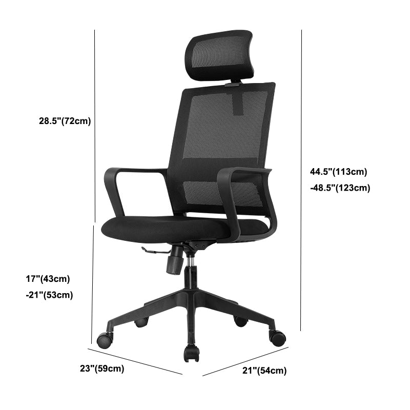 Modern Desk Chair Mid-Back Home Office Chair in Black No Distressing