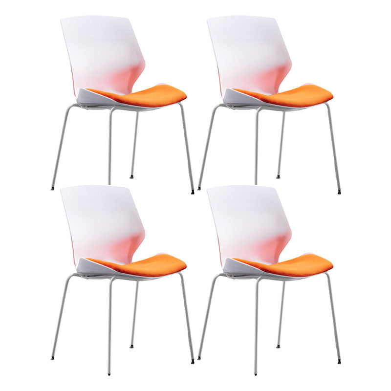 Modern Armless Upholstered Task Chair No Wheels Office Chair