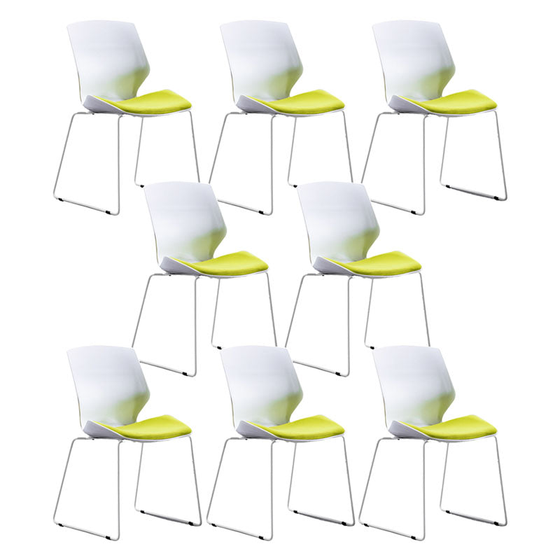 Modern Armless Upholstered Task Chair No Wheels Office Chair