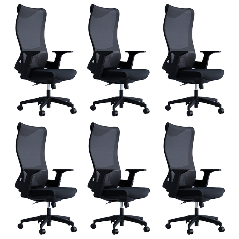 High Back Office Chair Rotatable Black Mesh Desk Chair with Adjustable Arm