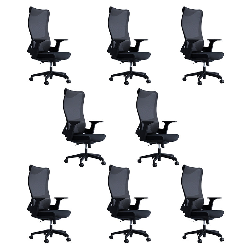 High Back Office Chair Rotatable Black Mesh Desk Chair with Adjustable Arm