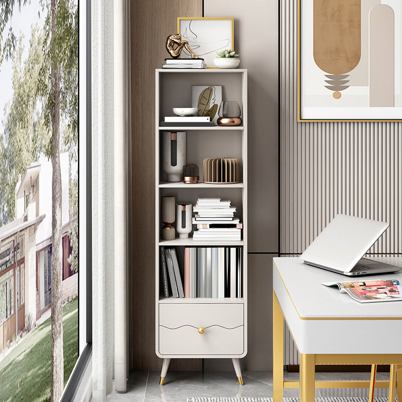 Standard Bookcase Closed Back Solid Engineered Wood Bookshelf for Home