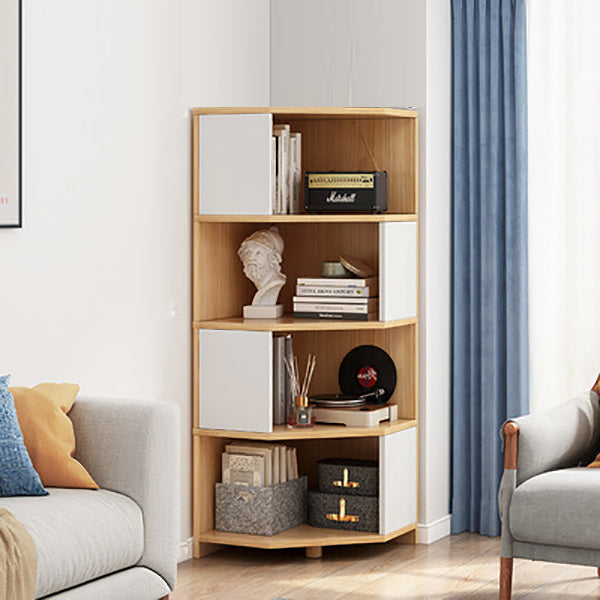 Wooden Bookcase 18" W Vertical Closed Back Bookshelf for Living Room