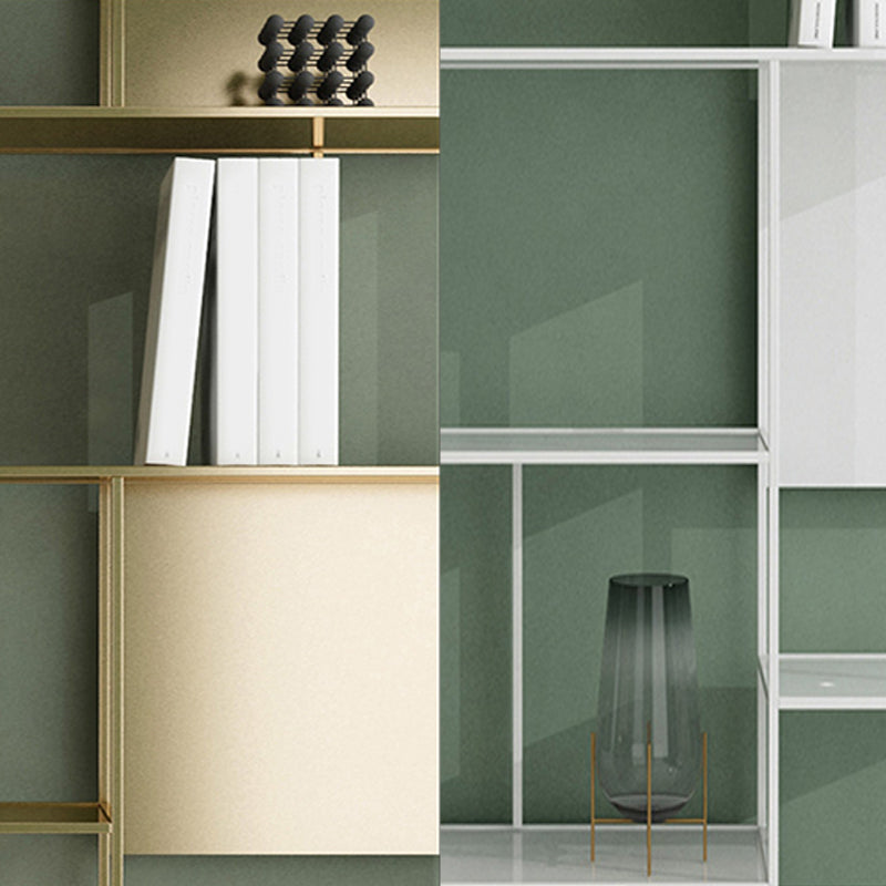 Rectangle Metal Bookshelf Scandinavian Open Bookcase with Shelves