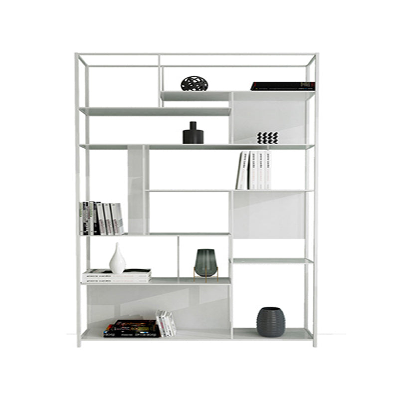 Rectangle Metal Bookshelf Scandinavian Open Bookcase with Shelves