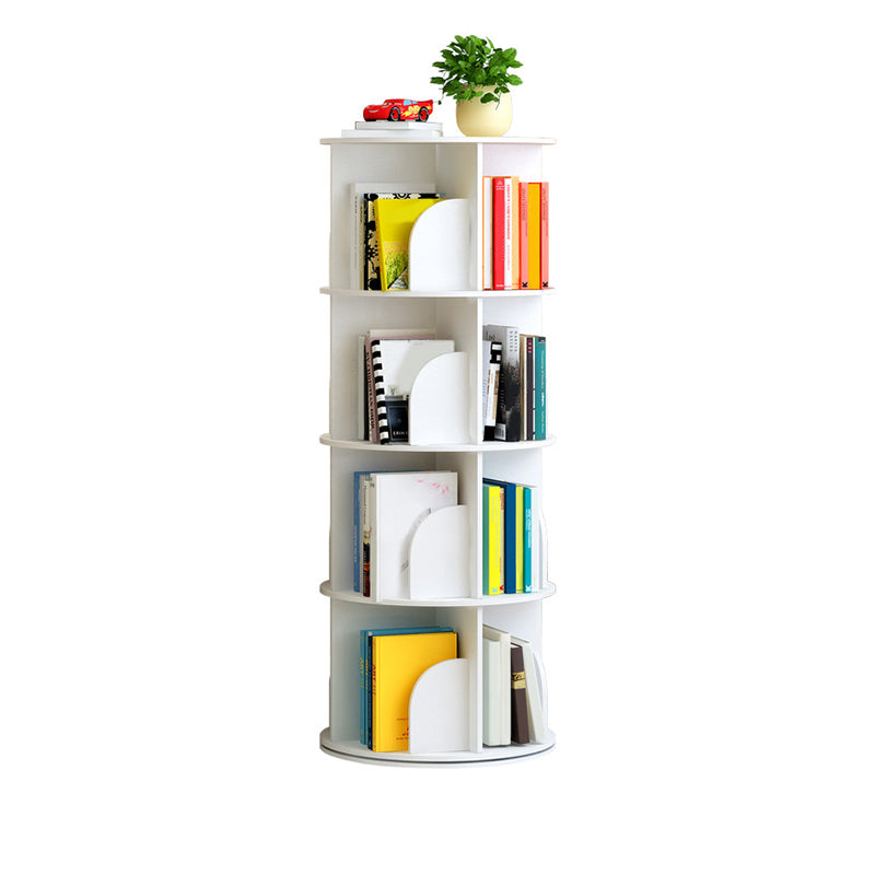 Modern Engineered Wood Bookcase, White, Geometric Bookshelf for Any Room