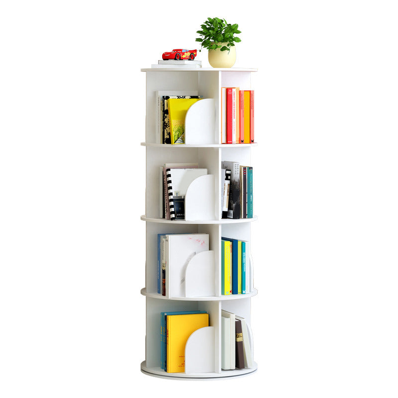 Modern Engineered Wood Bookcase, White, Geometric Bookshelf for Any Room