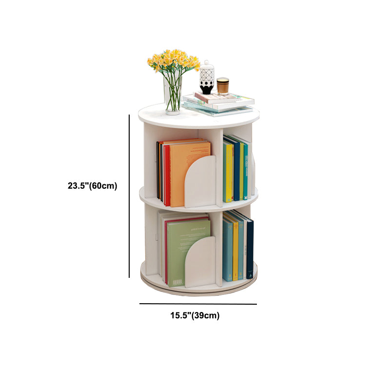 Modern Engineered Wood Bookcase, White, Geometric Bookshelf for Any Room