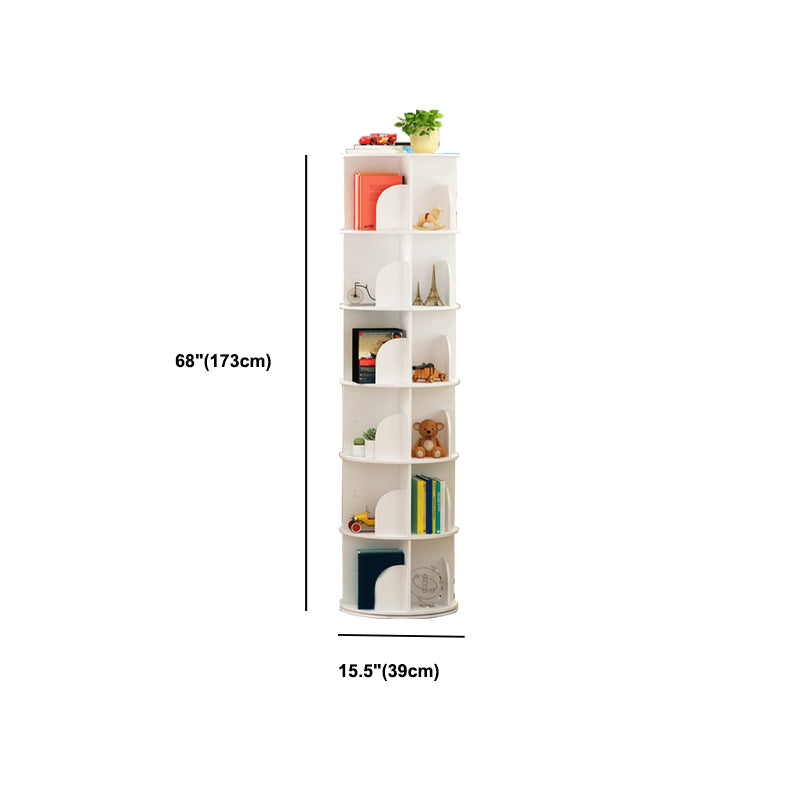 Modern Engineered Wood Bookcase, White, Geometric Bookshelf for Any Room