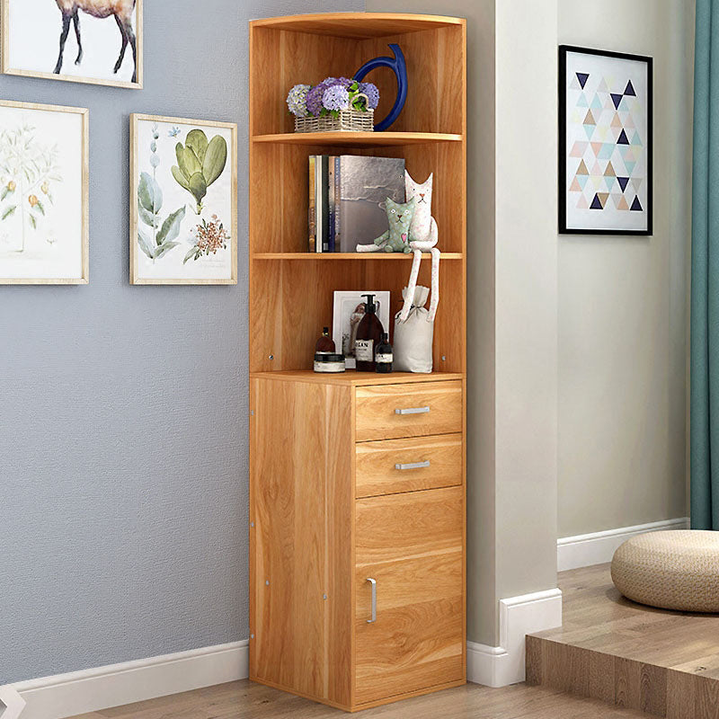 Modern Wooden Bookcase Storage and Display Shelves 64.2" H X 15.7" W Bookshelf with Drawer