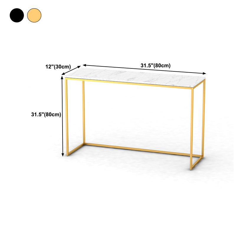 Glam Marble Iron Rectangle Sofa Table Stain Resistant Frame Console Table