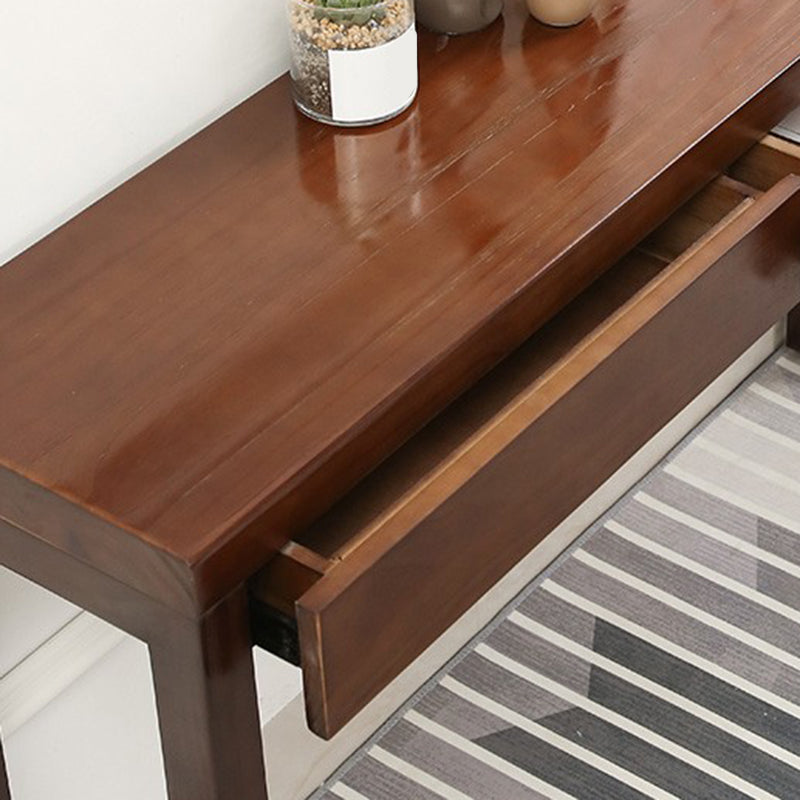 12-inch Wide Console Sofa Table  2-drawer Wood Console Table in Dark Brown