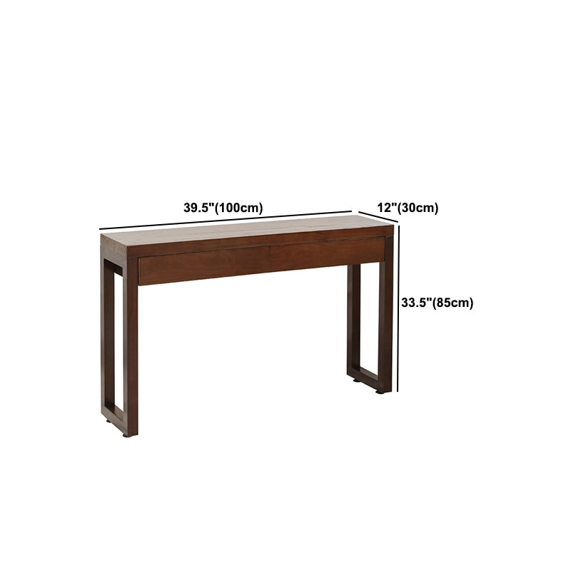 12-inch Wide Console Sofa Table  2-drawer Wood Console Table in Dark Brown
