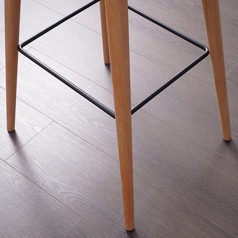 Modern Wood Legs Counter Chair Indoor Footrest Saddle Seat Counter Bar Stool