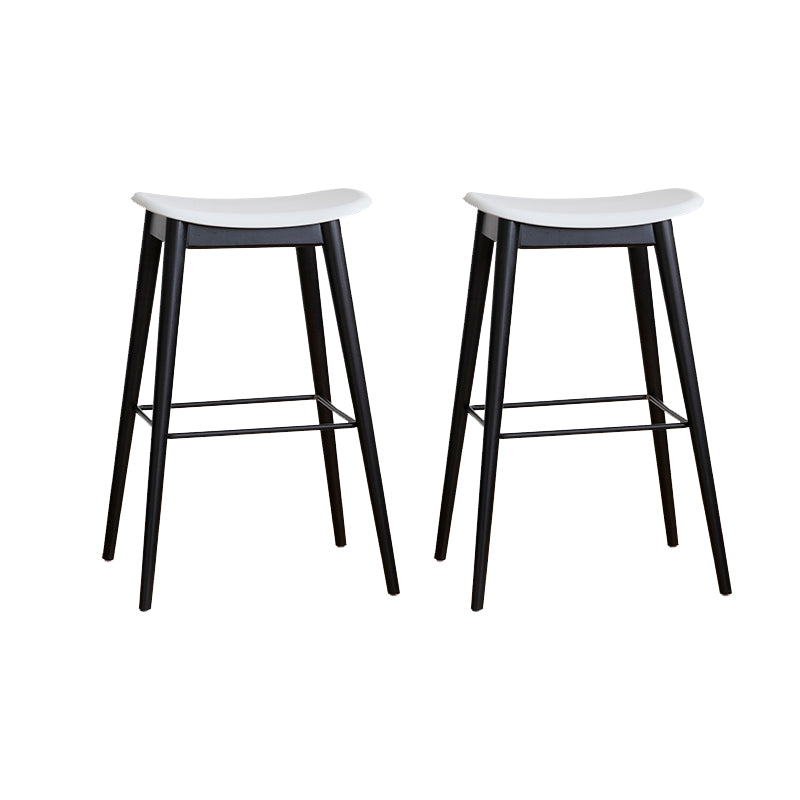 Modern Wood Legs Counter Chair Indoor Footrest Saddle Seat Counter Bar Stool