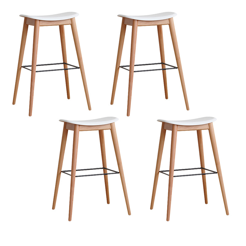 Modern Wood Legs Counter Chair Indoor Footrest Saddle Seat Counter Bar Stool