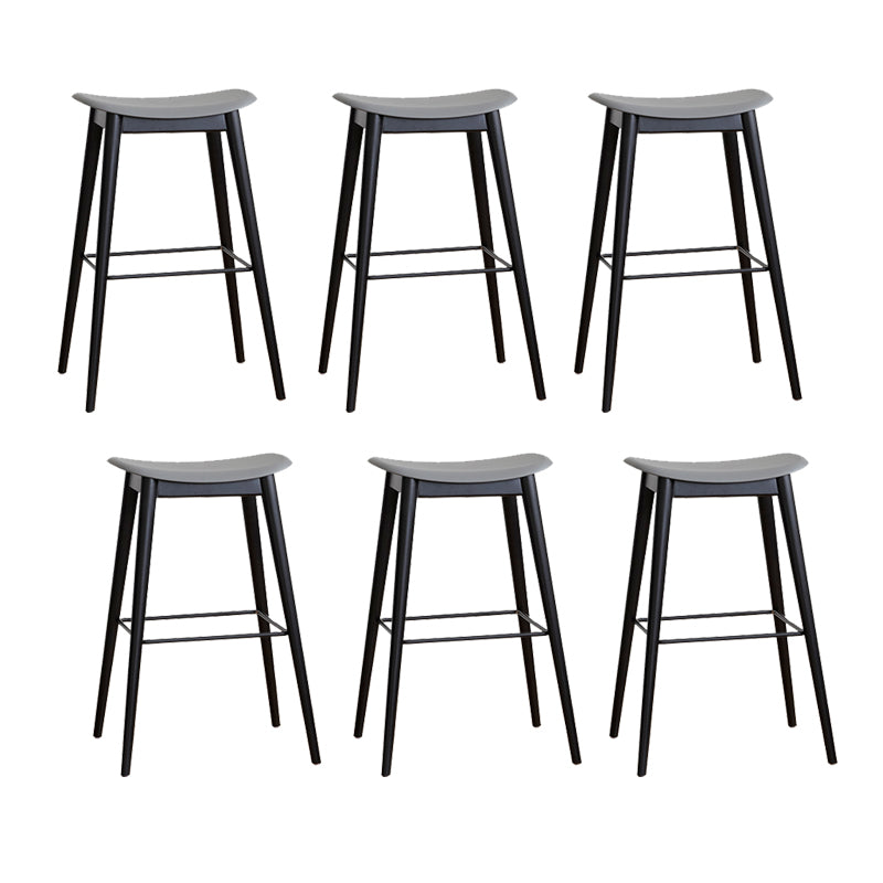 Modern Wood Legs Counter Chair Indoor Footrest Saddle Seat Counter Bar Stool