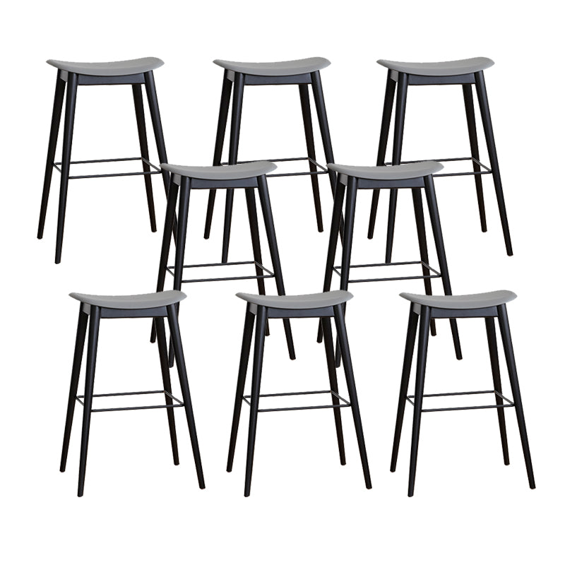 Modern Wood Legs Counter Chair Indoor Footrest Saddle Seat Counter Bar Stool