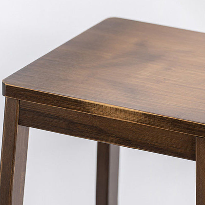 Contemporary Wood Stool Backrest Backless Bamboo Counter Stool with 4 Legs