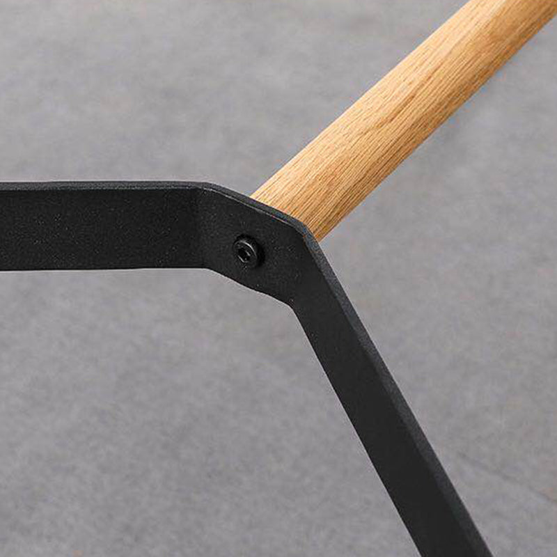 Black Round Counter-height Stool Industrial Backless Indoor Wood Bar Stool