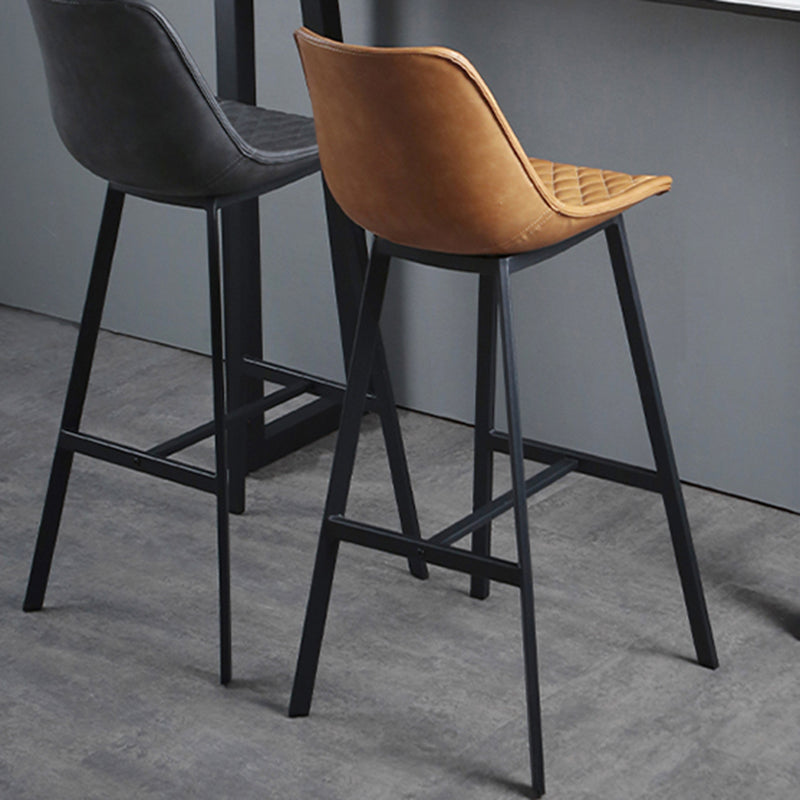 Living Room Leather Counter Chair Bucket Industrial Footrest Counter Bar Stool
