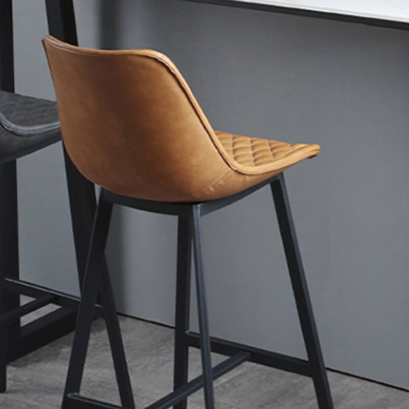 Living Room Leather Counter Chair Bucket Industrial Footrest Counter Bar Stool