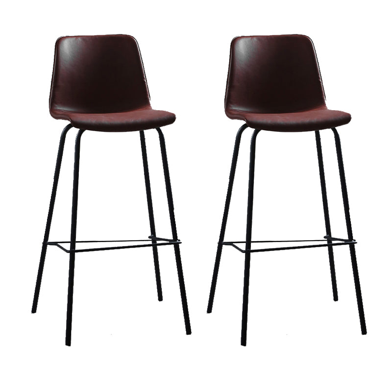 Living Room Leather Counter Chair Bucket Industrial Footrest Counter Bar Stool