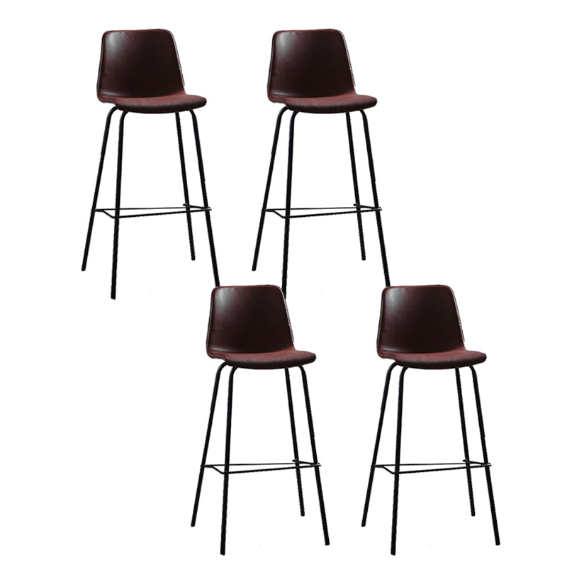 Living Room Leather Counter Chair Bucket Industrial Footrest Counter Bar Stool