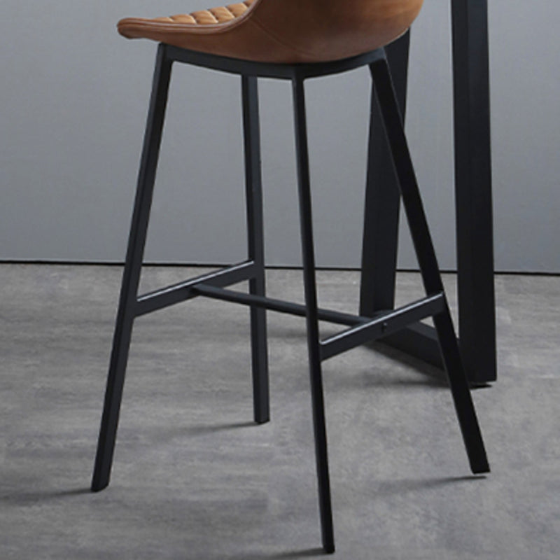 Living Room Leather Counter Chair Bucket Industrial Footrest Counter Bar Stool