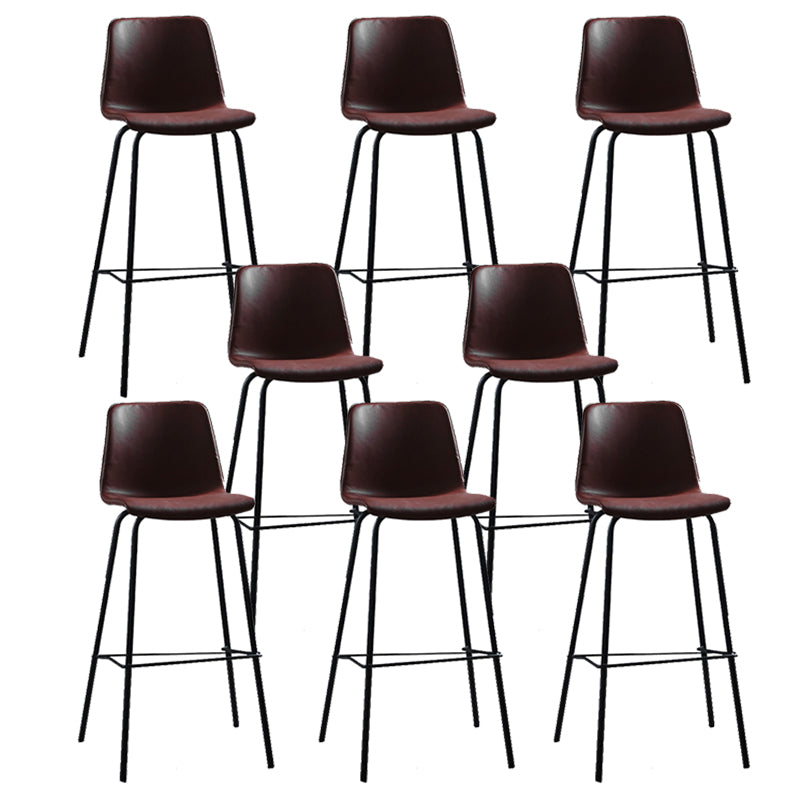 Living Room Leather Counter Chair Bucket Industrial Footrest Counter Bar Stool