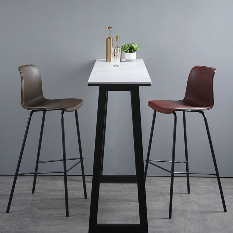 Living Room Leather Counter Chair Bucket Industrial Footrest Counter Bar Stool