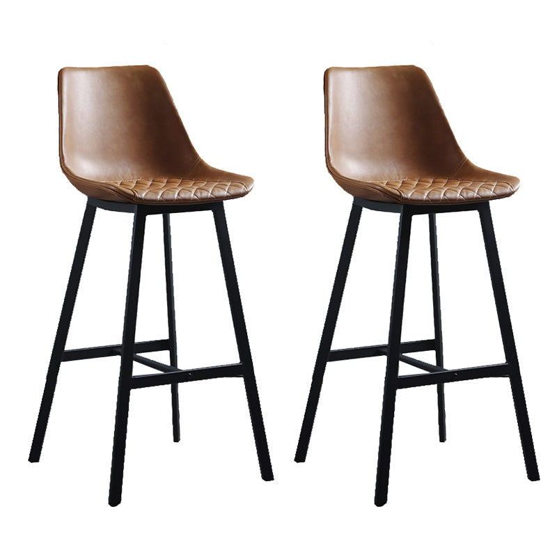 Living Room Leather Counter Chair Bucket Industrial Footrest Counter Bar Stool