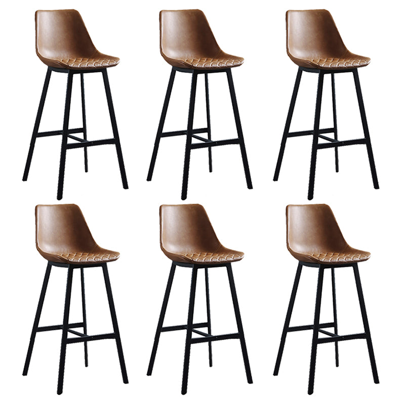 Living Room Leather Counter Chair Bucket Industrial Footrest Counter Bar Stool