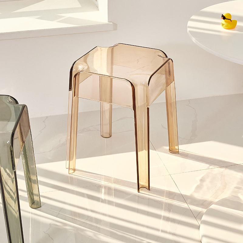 Modern Squared Counter Chair Plastic Backless Indoor Counter-height Stool