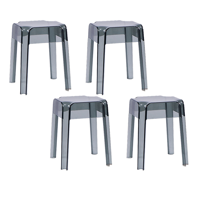 Modern Squared Counter Chair Plastic Backless Indoor Counter-height Stool