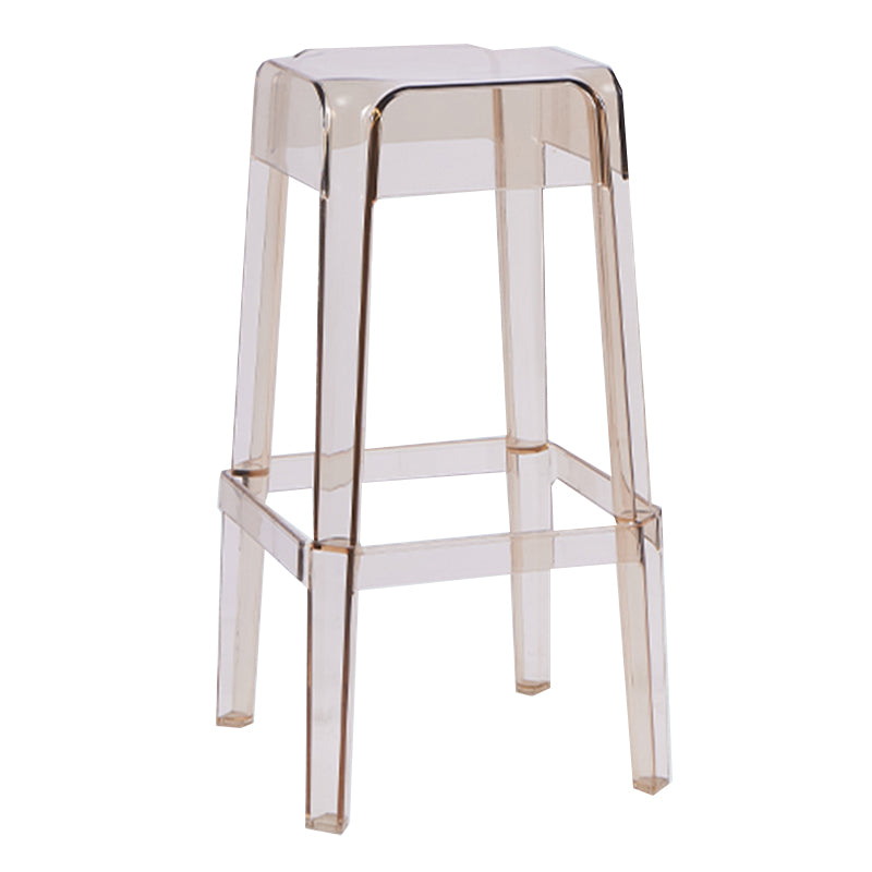 Modern Squared Counter Chair Plastic Backless Indoor Counter-height Stool