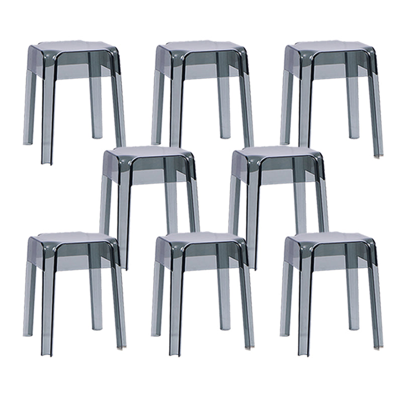 Modern Squared Counter Chair Plastic Backless Indoor Counter-height Stool