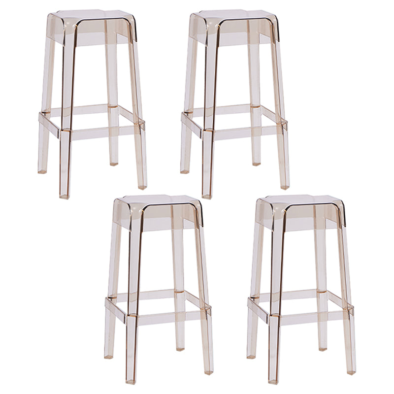 Modern Squared Counter Chair Plastic Backless Indoor Counter-height Stool