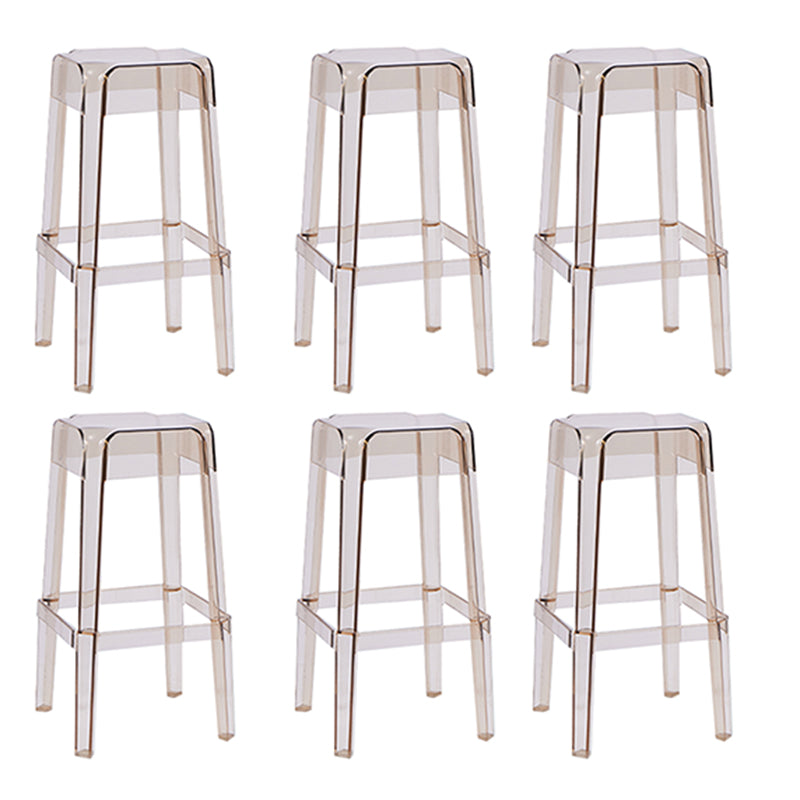 Modern Squared Counter Chair Plastic Backless Indoor Counter-height Stool