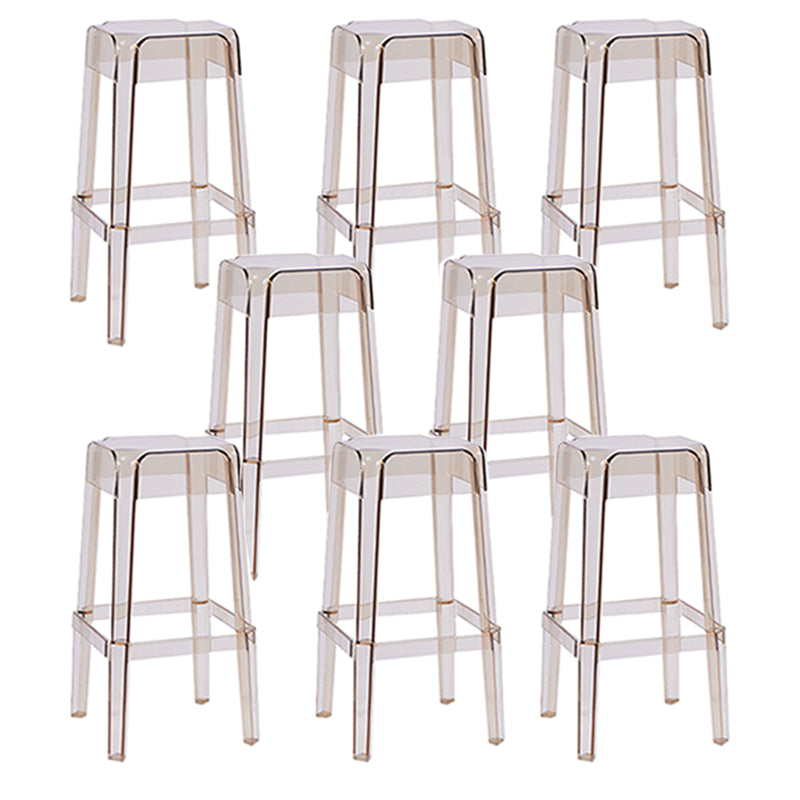Modern Squared Counter Chair Plastic Backless Indoor Counter-height Stool