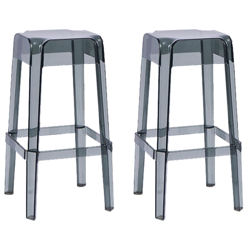 Modern Squared Counter Chair Plastic Backless Indoor Counter-height Stool