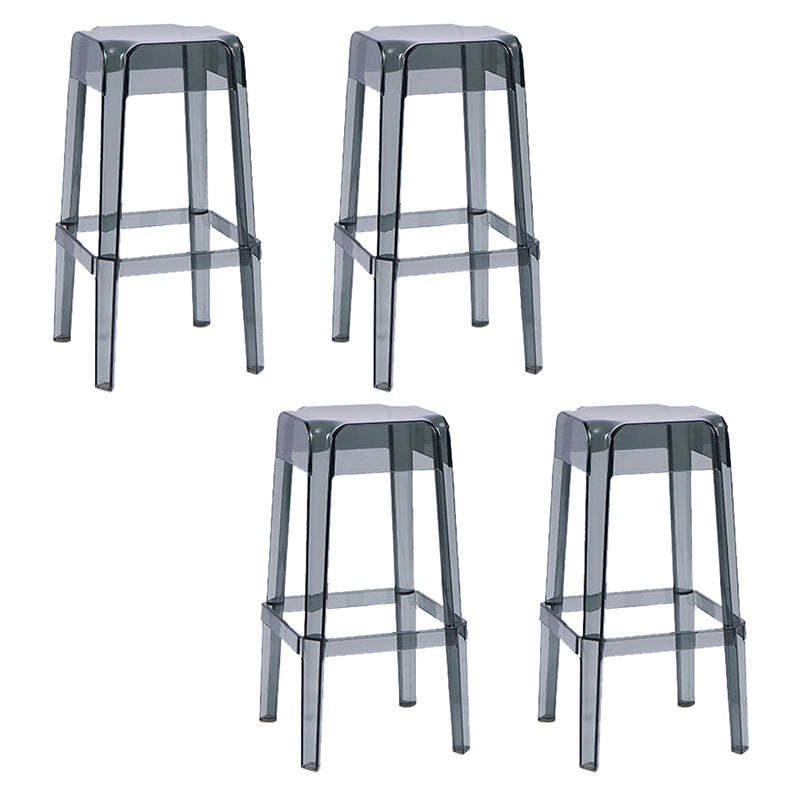 Modern Squared Counter Chair Plastic Backless Indoor Counter-height Stool