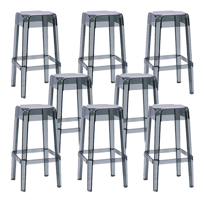 Modern Squared Counter Chair Plastic Backless Indoor Counter-height Stool