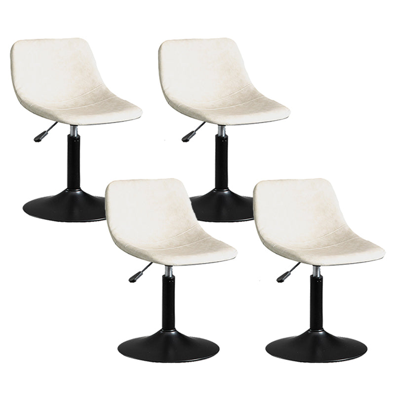 Contemporary Metal Barstool Faux Leather Footrest Stool Adjustable in Matte Finish