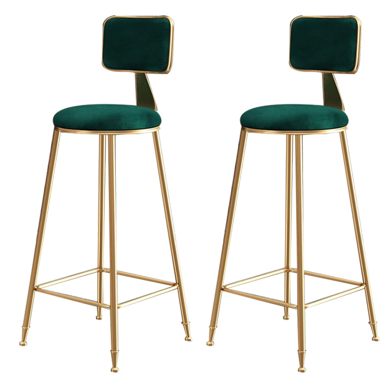 Glam Round Indoor Counter Stool Footrest Low Back Counter-height Stool