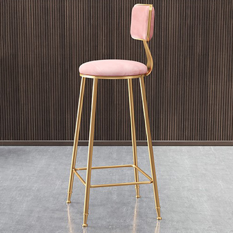 Glam Round Indoor Counter Stool Footrest Low Back Counter-height Stool