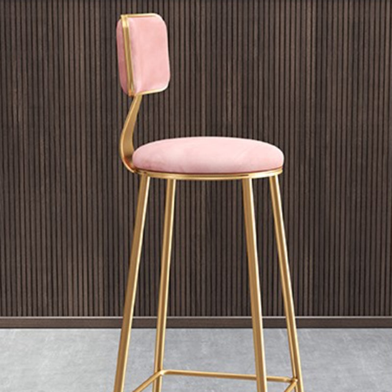 Glam Round Indoor Counter Stool Footrest Low Back Counter-height Stool