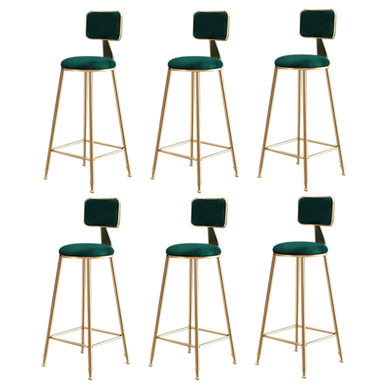 Glam Round Indoor Counter Stool Footrest Low Back Counter-height Stool