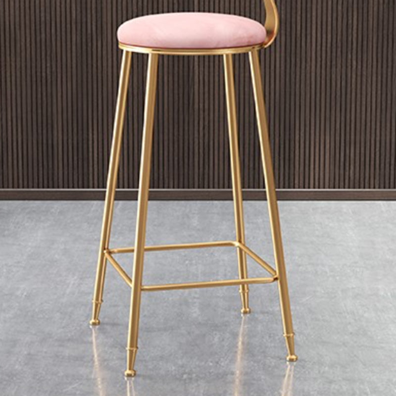 Glam Round Indoor Counter Stool Footrest Low Back Counter-height Stool